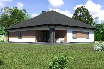 Projekt domu Planujdom 123 - parterowy dom o powierzchni 175,65 m², dach kopertowy - ujęcie 3