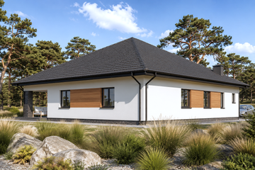 Projekt domu Planujdom 123 - parterowy dom o powierzchni 175,65 m², dach kopertowy - ujęcie 5