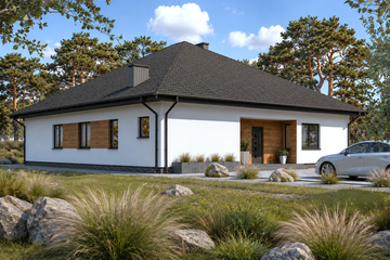 Projekt domu Planujdom 123 - parterowy dom o powierzchni 175,65 m², dach kopertowy - ujęcie 6