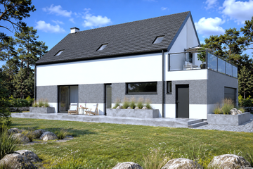 Projekt domu Planujdom 124 - parterowy z poddaszem dom o powierzchni 173,12 m², dach dwuspadowy - ujęcie 2