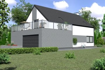 Projekt domu Planujdom 124 - parterowy z poddaszem dom o powierzchni 173,12 m², dach dwuspadowy - ujęcie 2