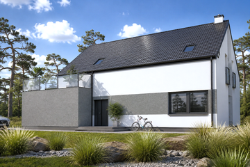 Projekt domu Planujdom 124 - parterowy z poddaszem dom o powierzchni 173,12 m², dach dwuspadowy - ujęcie 5