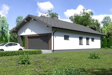 Projekt domu Planujdom 125 - parterowy dom o powierzchni 101,56 m², dach dwuspadowy - ujęcie 2