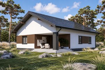 Projekt domu Planujdom 125 - parterowy dom o powierzchni 101,56 m², dach dwuspadowy - ujęcie 3