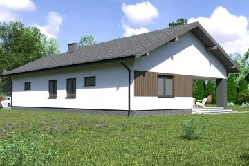 Projekt domu Planujdom 125 - parterowy dom o powierzchni 101,56 m², dach dwuspadowy - ujęcie 3