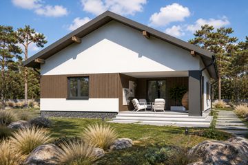 Projekt domu Planujdom 125 - parterowy dom o powierzchni 101,56 m², dach dwuspadowy - ujęcie 4
