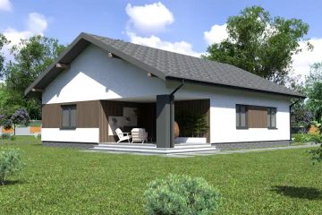 Projekt domu Planujdom 125 - parterowy dom o powierzchni 101,56 m², dach dwuspadowy - ujęcie 4