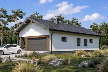 Projekt domu Planujdom 125 - parterowy dom o powierzchni 101,56 m², dach dwuspadowy - ujęcie 6