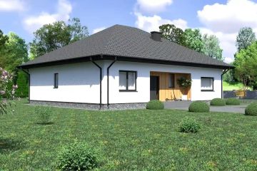 Projekt domu Planujdom 128 - parterowy dom o powierzchni 125,02 m², dach kopertowy - ujęcie 3
