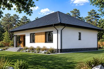 Projekt domu Planujdom 128 - parterowy dom o powierzchni 125,02 m², dach kopertowy - ujęcie 3