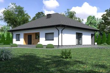 Projekt domu Planujdom 128 - parterowy dom o powierzchni 125,02 m², dach kopertowy - ujęcie 4