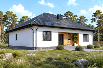 Projekt domu Planujdom 128 - parterowy dom o powierzchni 125,02 m², dach kopertowy - ujęcie 4