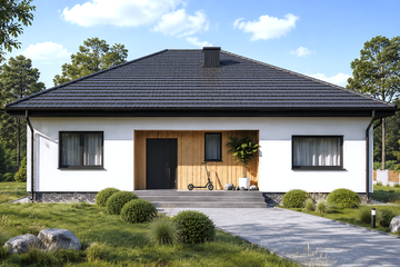 Projekt domu Planujdom 128 - parterowy dom o powierzchni 125,02 m², dach kopertowy - ujęcie 5