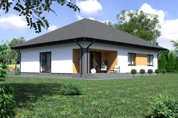 Projekt domu Planujdom 128 - parterowy dom o powierzchni 125,02 m², dach kopertowy - ujęcie 5