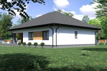 Projekt domu Planujdom 128 - parterowy dom o powierzchni 125,02 m², dach kopertowy - ujęcie 6