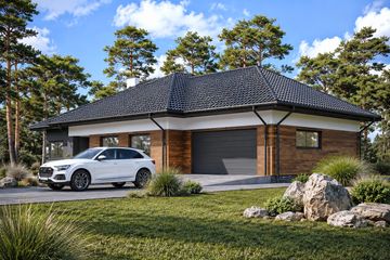 Projekt domu Planujdom 130 - parterowy dom o powierzchni 174,98 m², dach wielospadowy - ujęcie 2