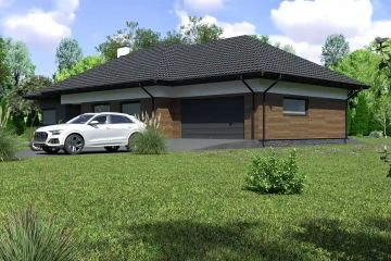 Projekt domu Planujdom 130 - parterowy dom o powierzchni 174,98 m², dach wielospadowy - ujęcie 2