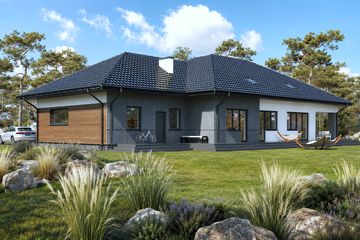 Projekt domu Planujdom 130 - parterowy dom o powierzchni 174,98 m², dach wielospadowy - ujęcie 3