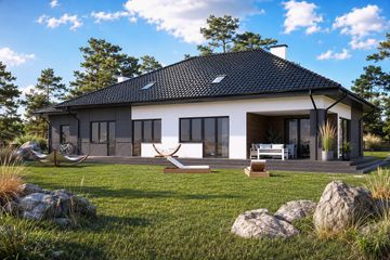 Projekt domu Planujdom 130 - parterowy dom o powierzchni 174,98 m², dach wielospadowy - ujęcie 4
