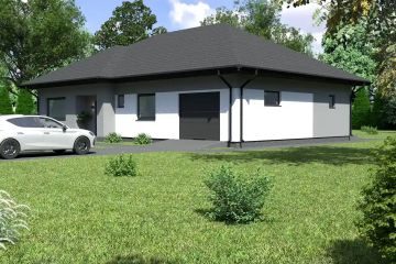 Projekt domu Planujdom 133 - parterowy dom o powierzchni 106,93 m², dach kopertowy - ujęcie 2
