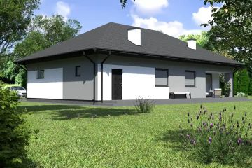 Projekt domu Planujdom 133 - parterowy dom o powierzchni 106,93 m², dach kopertowy - ujęcie 3
