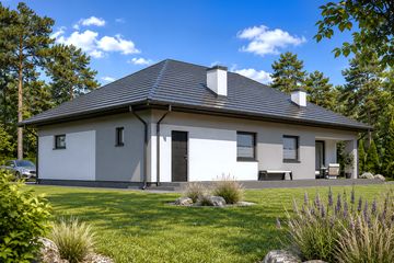 Projekt domu Planujdom 133 - parterowy dom o powierzchni 106,93 m², dach kopertowy - ujęcie 3