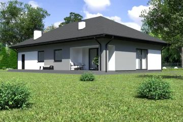 Projekt domu Planujdom 133 - parterowy dom o powierzchni 106,93 m², dach kopertowy - ujęcie 4