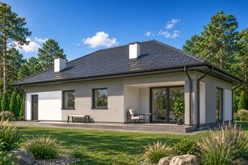 Projekt domu Planujdom 133 - parterowy dom o powierzchni 106,93 m², dach kopertowy - ujęcie 4