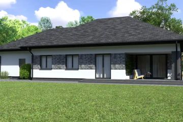 Projekt domu Planujdom 134 - parterowy dom o powierzchni 125,69 m², dach kopertowy - ujęcie 2