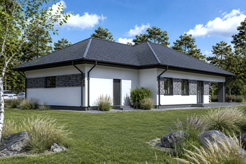 Projekt domu Planujdom 134 - parterowy dom o powierzchni 125,69 m², dach kopertowy - ujęcie 3
