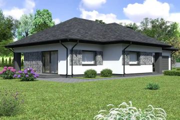 Projekt domu Planujdom 134 - parterowy dom o powierzchni 125,69 m², dach kopertowy - ujęcie 3