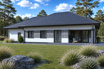 Projekt domu Planujdom 134 - parterowy dom o powierzchni 125,69 m², dach kopertowy - ujęcie 4