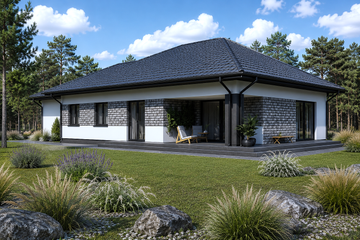 Projekt domu Planujdom 134 - parterowy dom o powierzchni 125,69 m², dach kopertowy - ujęcie 5