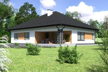 Projekt domu Planujdom 135 - parterowy dom o powierzchni 132,21 m², dach kopertowy - ujęcie 3
