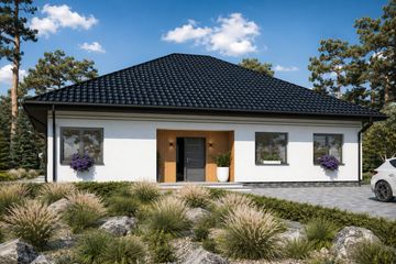 Projekt domu Planujdom 135 - parterowy dom o powierzchni 132,21 m², dach kopertowy - ujęcie 3
