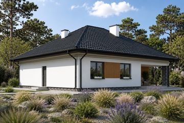 Projekt domu Planujdom 135 - parterowy dom o powierzchni 132,21 m², dach kopertowy - ujęcie 4