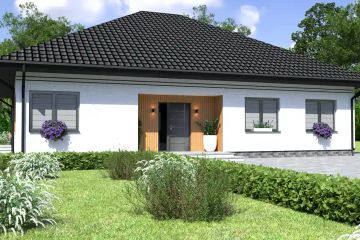 Projekt domu Planujdom 135 - parterowy dom o powierzchni 132,21 m², dach kopertowy - ujęcie 4