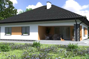 Projekt domu Planujdom 135 - parterowy dom o powierzchni 132,21 m², dach kopertowy - ujęcie 5