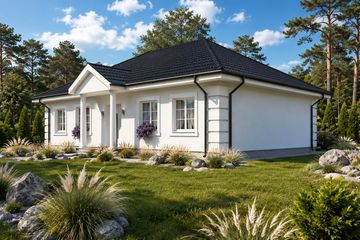 Projekt domu Planujdom 136 - parterowy dom o powierzchni 132,06 m², dach kopertowy - ujęcie 2