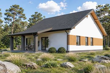 Projekt domu Planujdom 137 - parterowy dom o powierzchni 133,57 m², dach dwuspadowy - ujęcie 2
