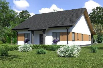 Projekt domu Planujdom 137 - parterowy dom o powierzchni 133,57 m², dach dwuspadowy - ujęcie 2