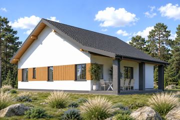 Projekt domu Planujdom 137 - parterowy dom o powierzchni 133,57 m², dach dwuspadowy - ujęcie 4