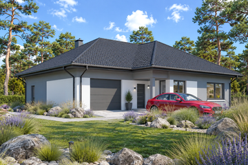 Projekt domu Planujdom 138 - parterowy dom o powierzchni 113,39 m², dach wielospadowy - ujęcie 2