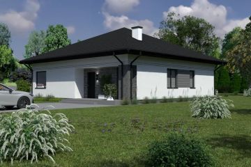 Projekt domu Planujdom 141 - parterowy dom o powierzchni 104,66 m², dach namiotowy - ujęcie 2