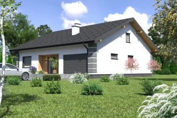 Projekt domu Planujdom 143 - parterowy dom o powierzchni 120,96 m², dach dwuspadowy - ujęcie 2