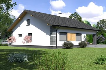 Projekt domu Planujdom 143 - parterowy dom o powierzchni 120,96 m², dach dwuspadowy - ujęcie 3
