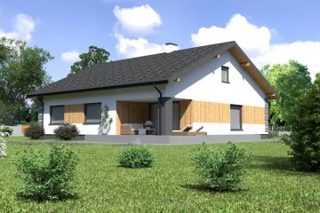 Projekt domu Planujdom 143 - parterowy dom o powierzchni 120,96 m², dach dwuspadowy - ujęcie 4