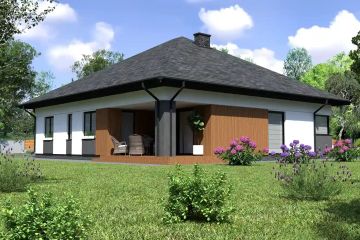 Projekt domu Planujdom 145 - parterowy dom o powierzchni 114,10 m², dach kopertowy - ujęcie 4