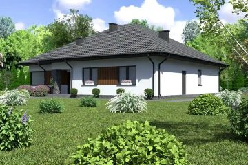 Projekt domu Planujdom 146 - parterowy dom o powierzchni 174,89 m², dach kopertowy - ujęcie 2