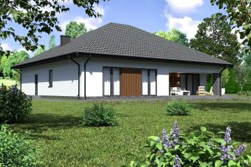 Projekt domu Planujdom 146 - parterowy dom o powierzchni 174,89 m², dach kopertowy - ujęcie 3